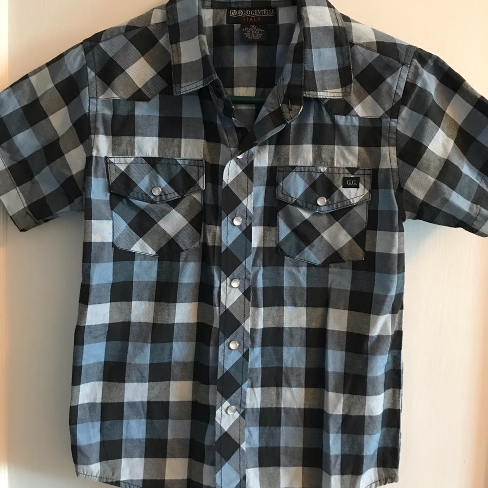 Checkered button down shirt- boy size